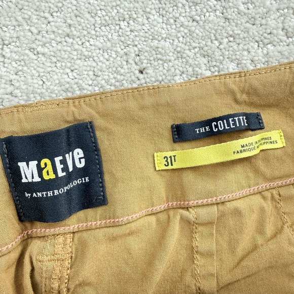 Maeve Colette Wide Leg Cropped Pants Camel Twill 31 Tall Anthropologie $128 - Picture 5 of 12